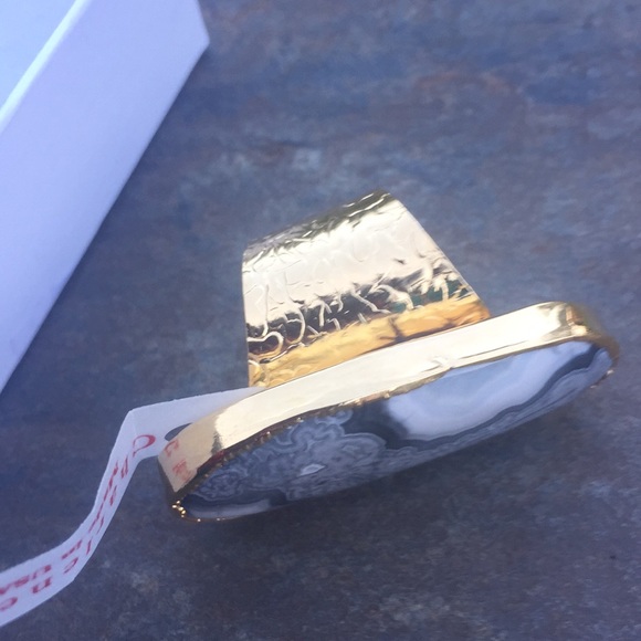 New Charlene K agate ring gold plated adjustable - Picture 5 of 8